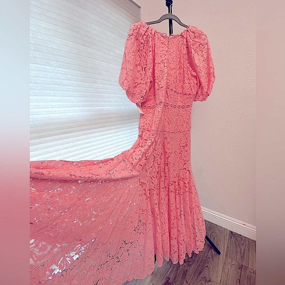 Boston Proper Dresses | Boston Proper Maxi Dress Pink Lace High low - Picture 8 of 9